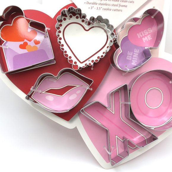 (#O) Core Kitchen Valentine Stainless Steel Cookie Cutter Set 6 Pieces - Picture 3 of 6